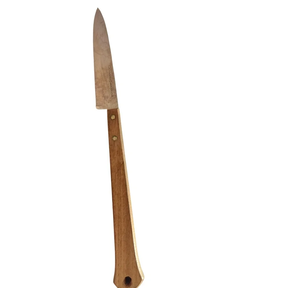 Vintage Flint Stainless Vanadium USA Wood Handle Kitchen Utility Knife